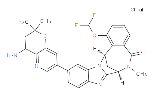 (7R,14R)-11-(4-amino-3,4-dihydro-2,2-dimethyl-2H-pyrano[3,2-b]pyridin-7-yl)-1-(difluoromethoxy)-6,7-dihydro-6-methyl-7,14-Methanobenzimidazo[1,2-b][2,5]benzodiazocin-5(14H)--one