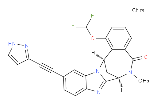 (7R,14R)-1-(difluoromethoxy)-6,7-dihydro-6-methyl-11-[2-(1H-pyrazol-3-yl)ethynyl]-7,14-Methanobenzimidazo[1,2-b][2,5]benzodiazocin-5(14H)--one