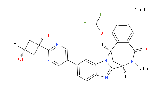 (7R,14R)-1-(difluoromethoxy)-11-(2-((1s,3S)-1,3-dihydroxy-3-methylcyclobutyl)pyrimidin-5-yl)-6-methyl-6,7-dihydro-7,14-methanobenzo[f]benzo[4,5]imidazo[1,2-a][1,4]diazocin-5(14H)-one