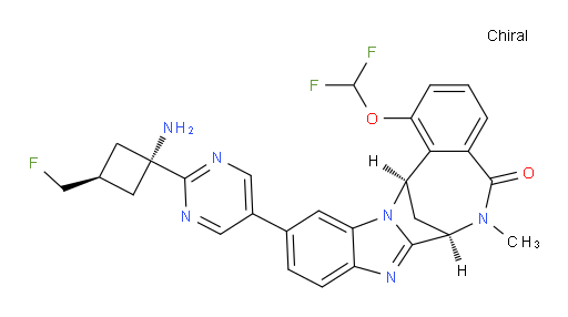 (7R,14R)-11-(2-((1r,3R)-1-amino-3-(fluoromethyl)cyclobutyl)pyrimidin-5-yl)-1-(difluoromethoxy)-6-methyl-6,7-dihydro-7,14-methanobenzo[f]benzo[4,5]imidazo[1,2-a][1,4]diazocin-5(14H)-one