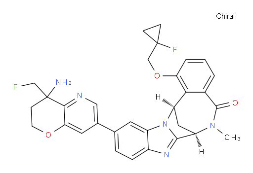 (7R,14R)-11-[4-amino-4-(fluoromethyl)-3,4-dihydro-2H-pyrano[3,2-b]pyridin-7-yl]-1-[(1-fluoro-cyclopropyl)methoxy]-6,7-dihydro-6-methyl-7,14-Methanobenzimidazo[1,2-b][2,5]benzodiazocin-5(14H)--one