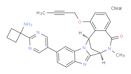 (7R,14R)-11-[2-(1-aminocyclobutyl)-pyrimidin-5-yl]-1-(2-butyn-1-yloxy)-6,7-dihydro-6-methyl-7,14-Methanobenzimidazo[1,2-b][2,5]benzodiazocin-5(14H)--one