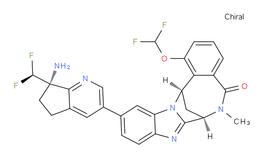 (7R,14R)-11-[(7S)-7-amino-7-(difluoromethyl)-6,7-dihydro-5H-cyclopenta[b]pyridin-3-yl]-1-(difluoromethoxy)-6,7-dihydro-6-methyl-7,14-Methanobenzimidazo[1,2-b][2,5]benzodiazocin-5(14H)--one