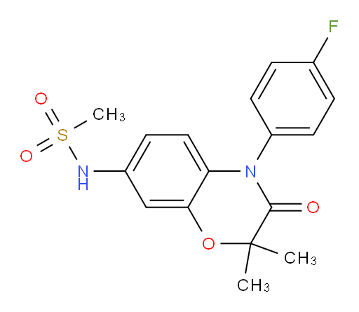 N-(4-(4-fluorophenyl)-2,2-dimethyl-3-oxo-3,4-dihydro-2H-benzo[b][1,4]oxazin-7-yl)methanesulfonamide