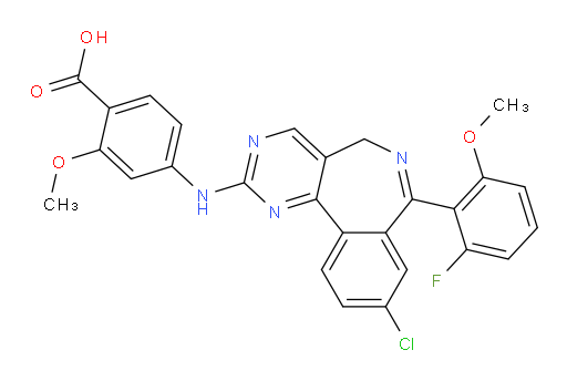 4-((9-chloro-7-(2-fluoro-6-methoxyphenyl)-5H-benzo[c]pyrimido[4,5-e]azepin-2-yl)amino)-2-methoxybenzoic acid