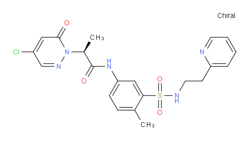 (S)-2-(4-chloro-6-oxopyridazin-1(6H)-yl)-N-(4-methyl-3-(N-(2-(pyridin-2-yl)ethyl)sulfamoyl)phenyl)propanamide