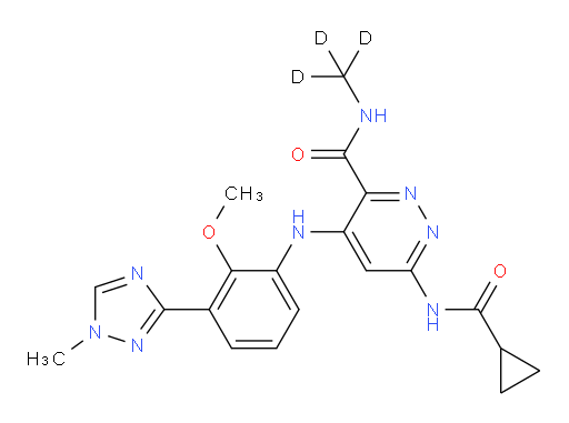 3-Pyridazinecarboxamide, 6-[(cyclopropylcarbonyl)amino]-4-[[2-methoxy-3-(1-methyl-1H-1,2,4-triazol-3-yl)phenyl]amino]-N-(methyl-d3)-