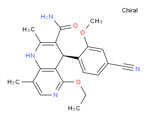 (S)-4-(4-cyano-2-methoxyphenyl)-5-ethoxy-2,8-dimethyl-1,4-dihydro-1,6-naphthyridine-3-carboxamide