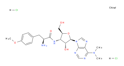 (S)-2-amino-N-((2S,3S,4R,5R)-5-(6-(dimethylamino)-9H-purin-9-yl)-4-hydroxy-2-(hydroxymethyl)tetrahydrofuran-3-yl)-3-(4-methoxyphenyl)propanamide hydrochloride
