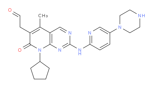 2-(8-cyclopentyl-5-methyl-7-oxo-2-((5-(piperazin-1-yl)pyridin-2-yl)amino)-7,8-dihydropyrido[2,3-d]pyrimidin-6-yl)acetaldehyde