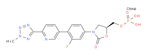 (S)-(3-(3-fluoro-4-(6-(2-methyl-2H-tetrazol-5-yl)pyridin-3-yl)phenyl)-2-oxooxazolidin-5-yl)methyl dihydrogen phosphate