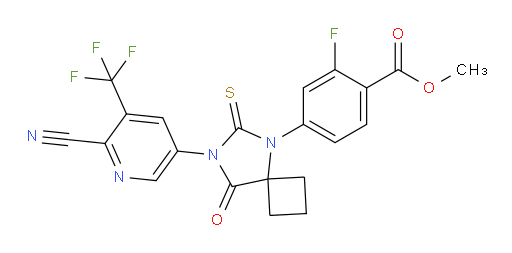 Methyl 4-[7-[6-cyano-5-(trifluoromethyl)-3-pyridinyl]-8-oxo-6-thioxo-5,7-diazaspiro[3.4]oct-5-yl]-2-fluorobenzoate