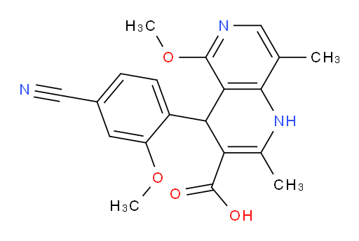 4-(4-cyano-2-methoxyphenyl)-5-methoxy-2,8-dimethyl-1,4-dihydro-1,6-naphthyridine-3-carboxylic acid