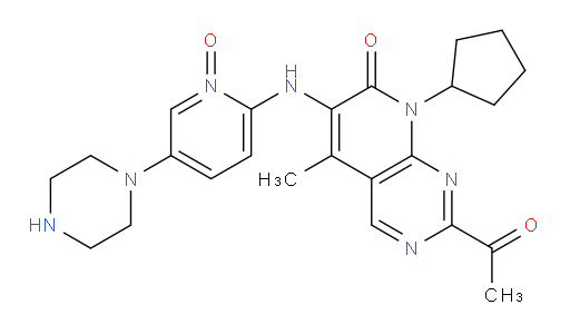 2-((2-acetyl-8-cyclopentyl-5-methyl-7-oxo-7,8-dihydropyrido[2,3-d]pyrimidin-6-yl)amino)-5-(piperazin-1-yl)pyridine 1-oxide
