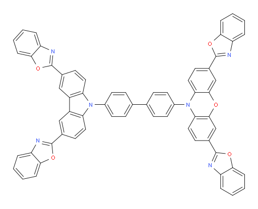 3,7-bis(benzo[d]oxazol-2-yl)-10-(4'-(3,6-bis(benzo[d]oxazol-2-yl)-9H-carbazol-9-yl)-[1,1'-biphenyl]-4-yl)-10H-phenoxazine