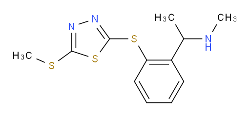 N-methyl-1-(2-((5-(methylthio)-1,3,4-thiadiazol-2-yl)thio)phenyl)ethanamine