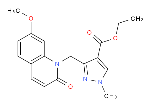 ethyl 3-((7-methoxy-2-oxoquinolin-1(2H)-yl)methyl)-1-methyl-1H-pyrazole-4-carboxylate