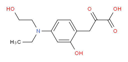 3-(4-(ethyl(2-hydroxyethyl)amino)-2-hydroxyphenyl)-2-oxopropanoic acid