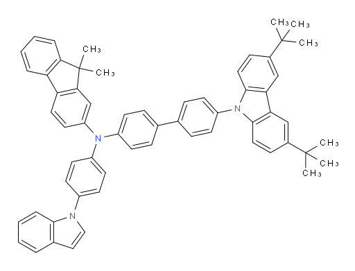 N-(4-(1H-indol-1-yl)phenyl)-N-(4'-(3,6-di-tert-butyl-9H-carbazol-9-yl)-[1,1'-biphenyl]-4-yl)-9,9-dimethyl-9H-fluoren-2-amine