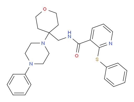 N-{[4-(4-phenylpiperazin-1-yl)oxan-4-yl]methyl}-2-(phenylsulfanyl)pyridine-3-carboxamide