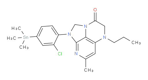 1-(2-chloro-4-(trimethylstannyl)phenyl)-7-methyl-5-propyl-4,5-dihydro-1H-1,2a,5,8-tetraazaacenaphthylen-3(2H)-one