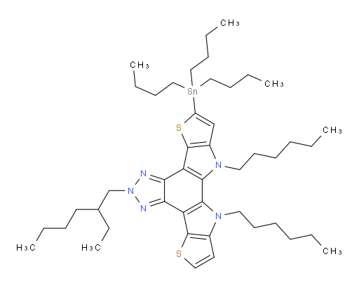 5-(2-ethylhexyl)-10,11-dihexyl-2-(tributylstannyl)-10,11-dihydro-5H-thieno[2',3':4,5]pyrrolo[3,2-g]thieno[3,2-b][1,2,3]triazolo[4,5-e]indole