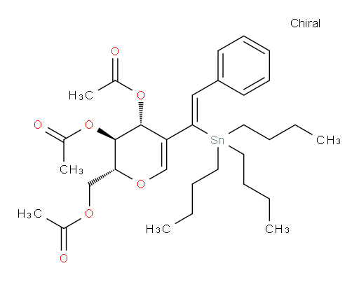 (2R,3S,4R)-2-(acetoxymethyl)-5-((Z)-2-phenyl-1-(tributylstannyl)vinyl)-3,4-dihydro-2H-pyran-3,4-diyl diacetate