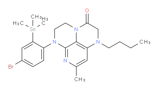 6-(4-bromo-2-(trimethylstannyl)phenyl)-1-butyl-8-methyl-1,2,5,6-tetrahydro-1,3a,6,7-tetraazaphenalen-3(4H)-one