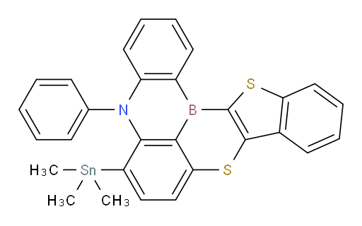 5-phenyl-6-(trimethylstannyl)-5H-9,14-dithia-5-aza-14b-borafluoreno[3,2,1-de]anthracene