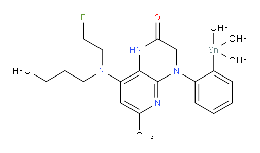 8-(butyl(2-fluoroethyl)amino)-6-methyl-4-(2-(trimethylstannyl)phenyl)-3,4-dihydropyrido[2,3-b]pyrazin-2(1H)-one