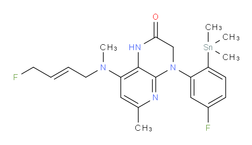 (E)-4-(5-fluoro-2-(trimethylstannyl)phenyl)-8-((4-fluorobut-2-en-1-yl)(methyl)amino)-6-methyl-3,4-dihydropyrido[2,3-b]pyrazin-2(1H)-one