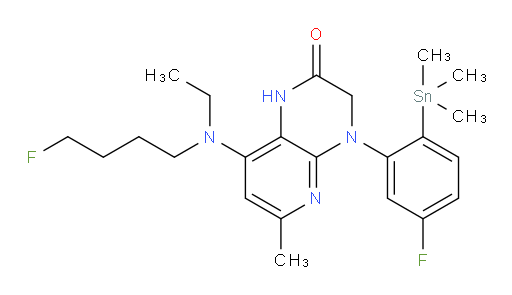 8-(ethyl(4-fluorobutyl)amino)-4-(5-fluoro-2-(trimethylstannyl)phenyl)-6-methyl-3,4-dihydropyrido[2,3-b]pyrazin-2(1H)-one