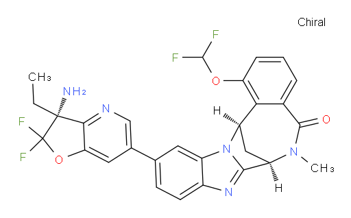 (7R,14R)-11-[(3R)-3-amino-3-ethyl-2,2-difluoro-2,3-dihydrofuro[3,2-b]pyridin-6-yl]-1-(difluoromethoxy)-6,7-dihydro-6-methyl-7,14-Methanobenzimidazo[1,2-b][2,5]benzodiazocin-5(14H)--one