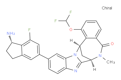 (7R,14R)-11-[(1S)-1-amino-7-fluoro-2,3-dihydro-1H-inden-5-yl]-1-(difluoromethoxy)-6,7-dihydro-6-methyl-7,14-Methanobenzimidazo[1,2-b][2,5]benzodiazocin-5(14H)--one