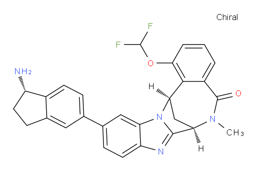 (7R,14R)-11-[(1S)-1-amino-2,3-dihydro-1H-inden-5-yl]-1-(difluoromethoxy)-6,7-dihydro-6-methyl-7,14-Methanobenzimidazo[1,2-b][2,5]benzodiazocin-5(14H)--one