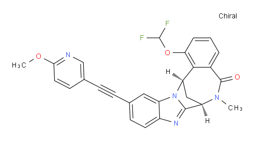 (7R,14R)-1-(difluoromethoxy)-6,7-dihydro-11-[2-(6-methoxy-pyridin-3-yl)ethynyl]-6-methyl-7,14-Methanobenzimidazo[1,2-b][2,5]benzodiazocin-5(14H)--one
