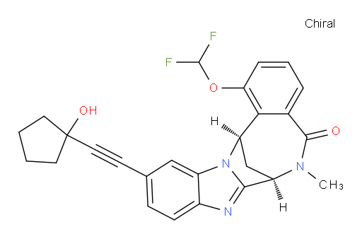(7R,14R)-1-(difluoromethoxy)-6,7-dihydro-11-[2-(1-hydroxy-cyclopentyl)ethynyl]-6-methyl-7,14-Methanobenzimidazo[1,2-b][2,5]benzodiazocin-5(14H)--one