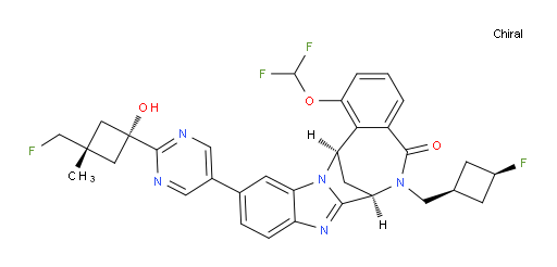 (7R,14R)-1-(difluoromethoxy)-6-(((1s,3S)-3-fluorocyclobutyl)methyl)-11-(2-((1s,3S)-3-(fluoromethyl)-1-hydroxy-3-methylcyclobutyl)pyrimidin-5-yl)-6,7-dihydro-7,14-methanobenzo[f]benzo[4,5]imidazo[1,2-a][1,4]diazocin-5(14H)-one