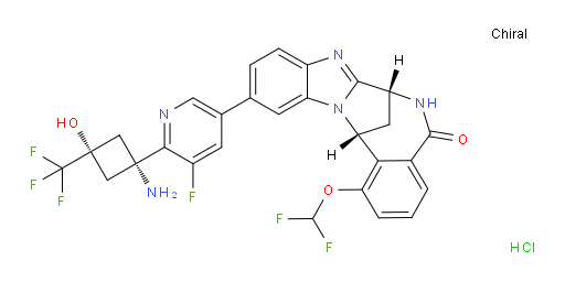 (7R,14R)-11-[6-[cis-1-amino-3-hydroxy-3-(trifluoromethyl)cyclobutyl]-5-fluoropyridin-3-yl]-1-(difluoromethoxy)-6,7-dihydro-7,14-Methanobenzimidazo[1,2-b][2,5]benzodiazocin-5(14H)--one HCl