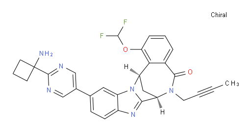 (7R,14R)-11-[2-(1-aminocyclobutyl)-pyrimidin-5-yl]-6-(2-butyn-1-yl)-1-(difluoromethoxy)-6,7-dihydro-7,14-Methanobenzimidazo[1,2-b][2,5]benzodiazocin-5(14H)--one