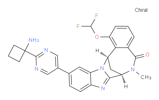 (7R,14R)-11-[2-(1-aminocyclobutyl)-pyrimidin-5-yl]-1-(difluoromethoxy)-6,7-dihydro-6-methyl-7,14-Methanobenzimidazo[1,2-b][2,5]benzodiazocin-5(14H)--one