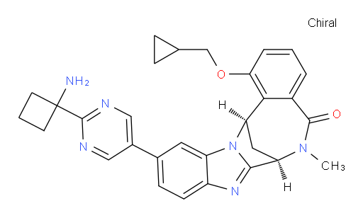 (7R,14R)-11-[2-(1-aminocyclobutyl)-pyrimidin-5-yl]-1-(cyclopropylmethoxy)-6,7-dihydro-6-methyl-7,14-Methanobenzimidazo[1,2-b][2,5]benzodiazocin-5(14H)--one
