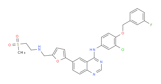 N-(3-Chloro-4-((3-fluorobenzyloxy))phenyl)-6-(5-(((2-(methylsulfonyl)ethyl)amino)methyl)furan-2-yl)-quinazolin-4-amine