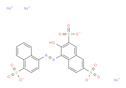 3-hydroxy-4-((4-sulfonaphthalen-1-yl)diazenyl)naphthalene-2,7-disulfonic acid, sodium salt