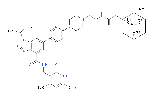 6-(6-(4-(2-(2-(adamantan-1-yl)acetamido)ethyl)piperazin-1-yl)pyridin-3-yl)-N-((4,6-dimethyl-2-oxo-1,2-dihydropyridin-3-yl)methyl)-1-isopropyl-1H-indazole-4-carboxamide