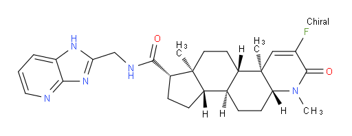 (4aS,4bS,6aS,7S,9aS,9bS,11aR)-N-((1H-imidazo[4,5-b]pyridin-2-yl)methyl)-3-fluoro-1,4a,6a-trimethyl-2-oxo-2,4a,4b,5,6,6a,7,8,9,9a,9b,10,11,11a-tetradecahydro-1H-indeno[5,4-f]quinoline-7-carboxamide