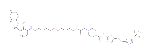 1-Piperidineacetamide, 4-[[[5-[[[5-(1,1-dimethylethyl)-2-oxazolyl]methyl]thio]-2-thiazolyl]amino]carbonyl]-N-[2-[2-[2-[2-[[2-(2,6-dioxo-3-piperidinyl)-2,3-dihydro-1,3-dioxo-1H-isoindol-4-yl]amino]ethoxy]ethoxy]ethoxy]ethyl]-