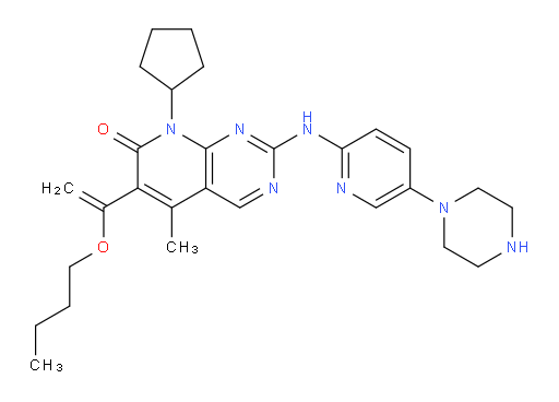 6-(1-Butoxyvinyl)-8-cyclopentyl-5-methyl-2-((5-(piperazin-1-yl)pyridin-2-yl)amino)pyrido[2,3-d]pyrimidin-7(8H)-one