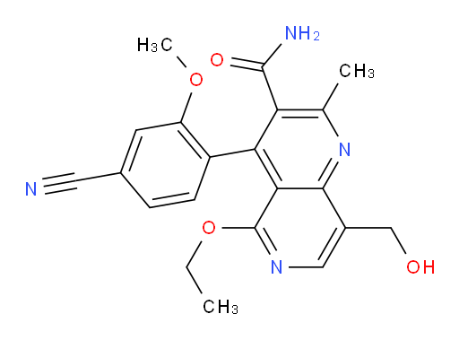 4-(4-cyano-2-methoxyphenyl)-5-ethoxy-8-(hydroxymethyl)-2-methyl-1,6-naphthyridine-3-carboxamide