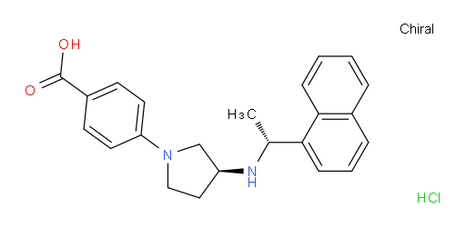 4-((S)-3-(((R)-1-(naphthalen-1-yl)ethyl)amino)pyrrolidin-1-yl)benzoic acid hydrochloride
